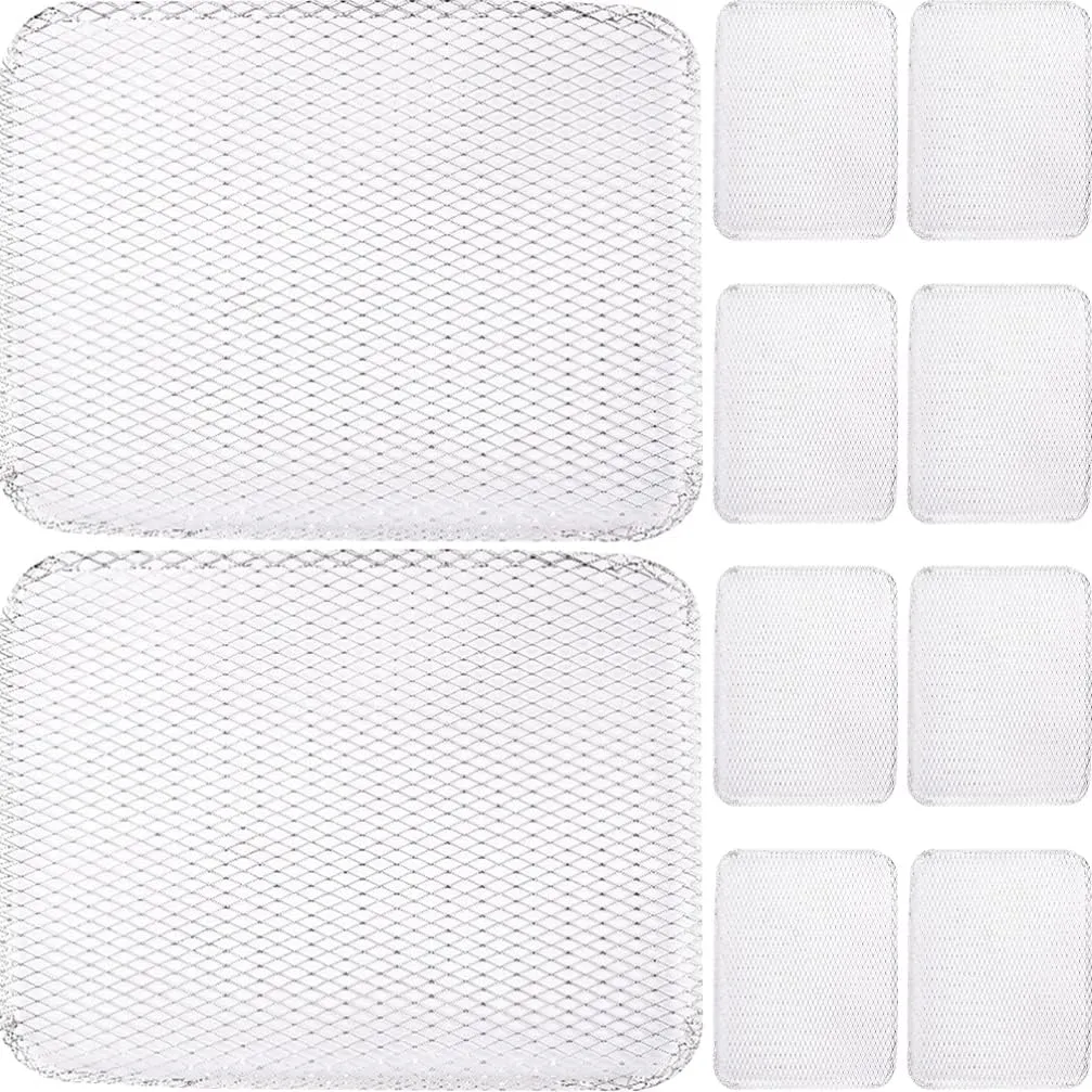 10pcs Aluminum BBQ Mesh Grill Toppers - Rectangular Grill Mats for Baking, Cooking & Grilling