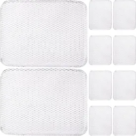 10pcs Aluminum BBQ Mesh Grill Toppers - Rectangular Grill Mats for Baking, Cooking & Grilling