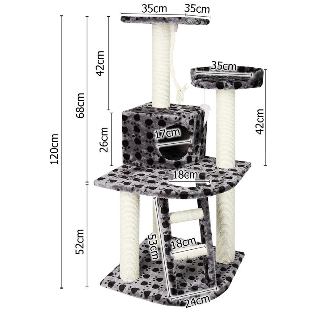 120cm Grey Paw Print Scratcher