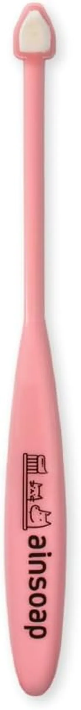 [ainsoap] Triangle Toothbrush, Soft Bristle Pet Toothbrush - 0.08mm Micro-Fine Bristles, Small Dogs and Cats, Gentle Cleaning with Tongue Cleaner (Pink, One Size)