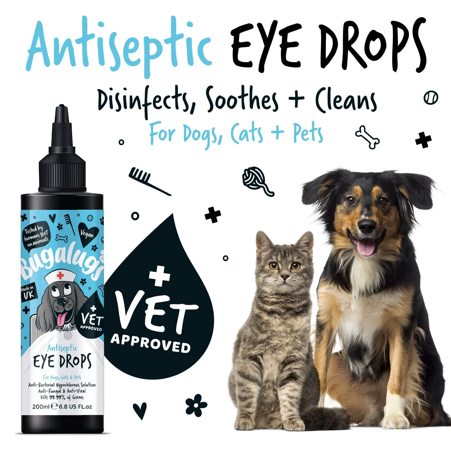 Antiseptic Eye Drops for Dogs, Cats & Pets