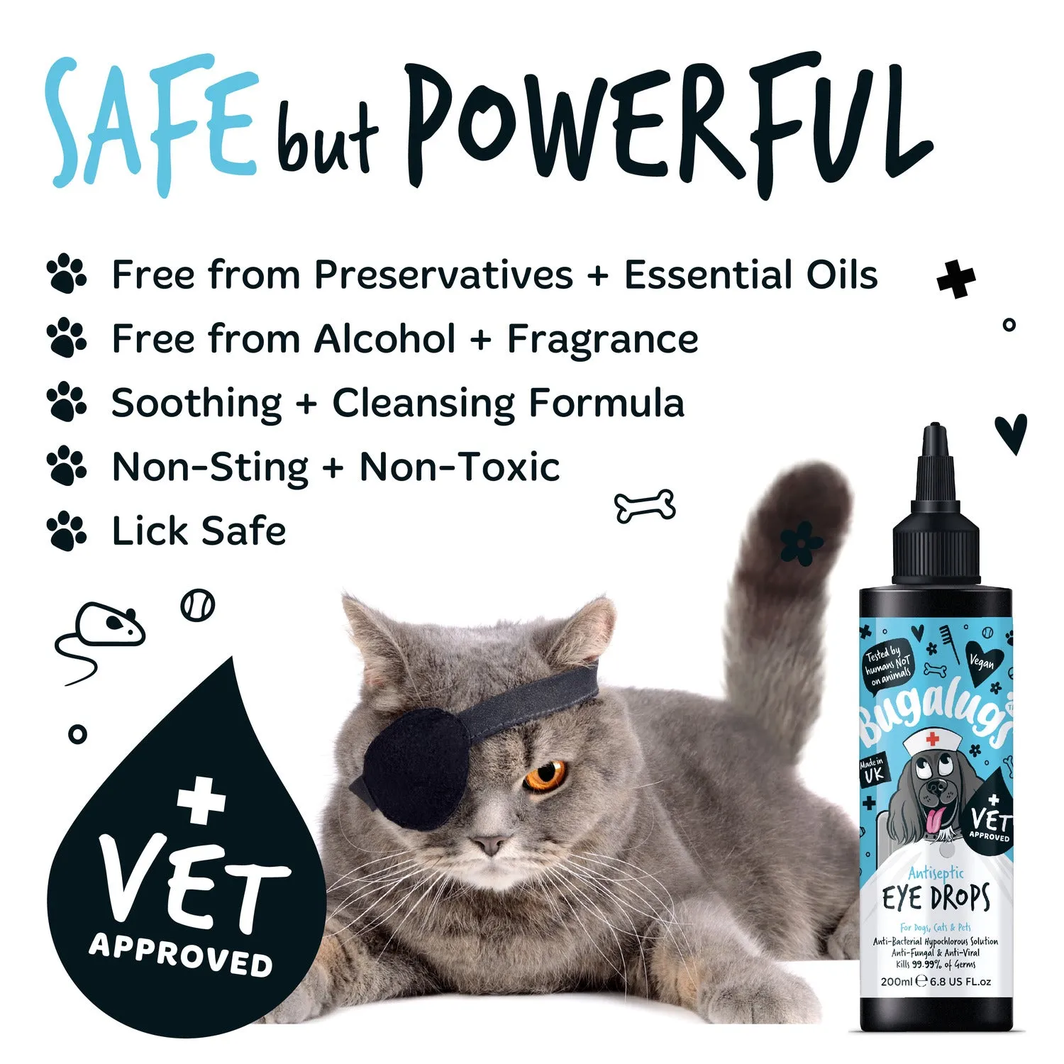 Antiseptic Eye Drops for Dogs, Cats & Pets