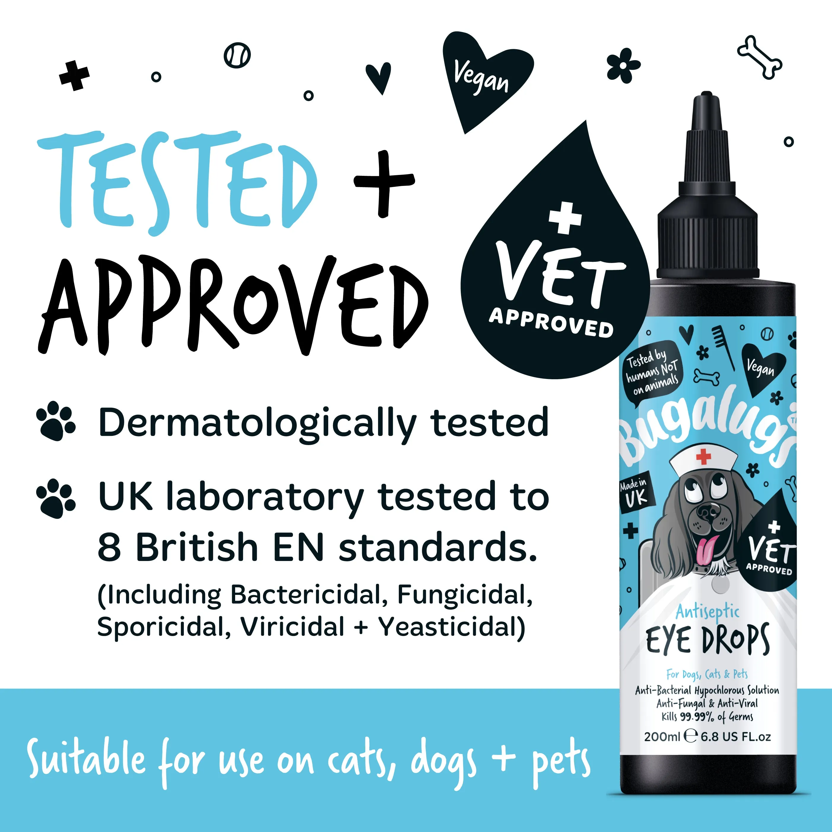 Antiseptic Eye Drops for Dogs, Cats & Pets
