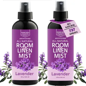Aromasong 100% Natural Lavender Spray | 2-Pack | for Relaxing - Room & Linen Spray for Sleeping - Calming Essential Oil for Pillows and Sheets 4 Fl Oz.