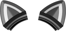 Black Cat Ears for Headphone, Silicone Cute Kitty Ears Attachment, Lovely Detachable Accessories Fit for Gaming Headset, Lightweight & Durable