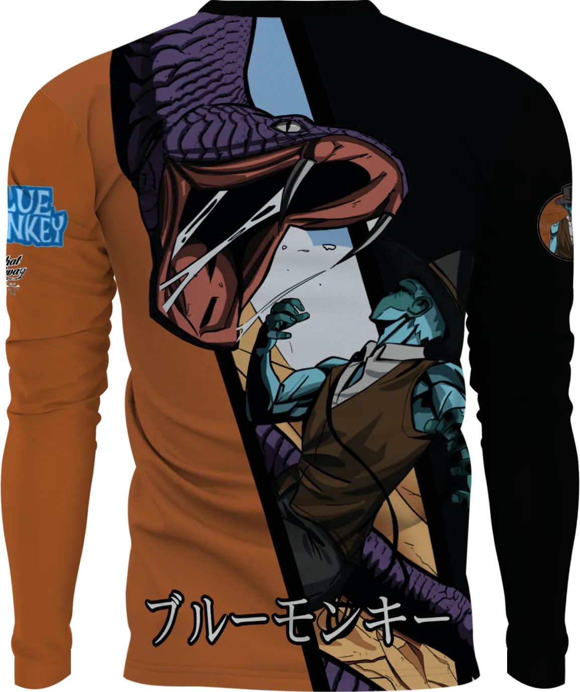 Blue Monkey Old West V8 Black/Orange Long Sleeve