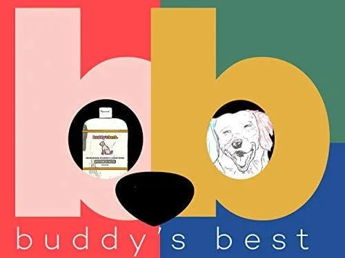 Buddy's Best Natural Coconut Vanilla Bean 2 in 1 Dog Shampoo Conditioner for Sensitive Skin - Anti-Itch Aloe Oatmeal, Moisturizing Shea Butter, with Added Biotin - Hypoallergenic - 16oz