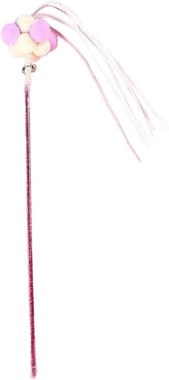 Cat Teasing Wand | Decorative Cat Teasing Toy | Cat Interactive Stick | Rainbow Play Wand Stick Funny Pet Interactive Toys, Cat Teaser Ribbons Rod for Cats Indoor and Outdoor Activity, Purple