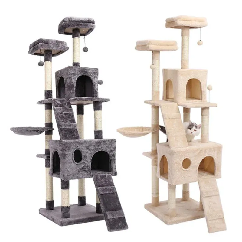 Cat Trees Wood Sturdy with Scratching Posts
