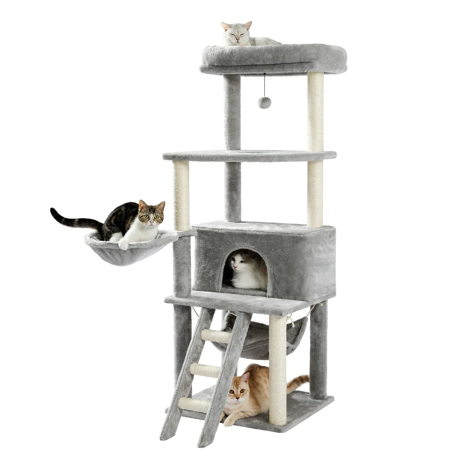 Cat Trees Wood Sturdy with Scratching Posts
