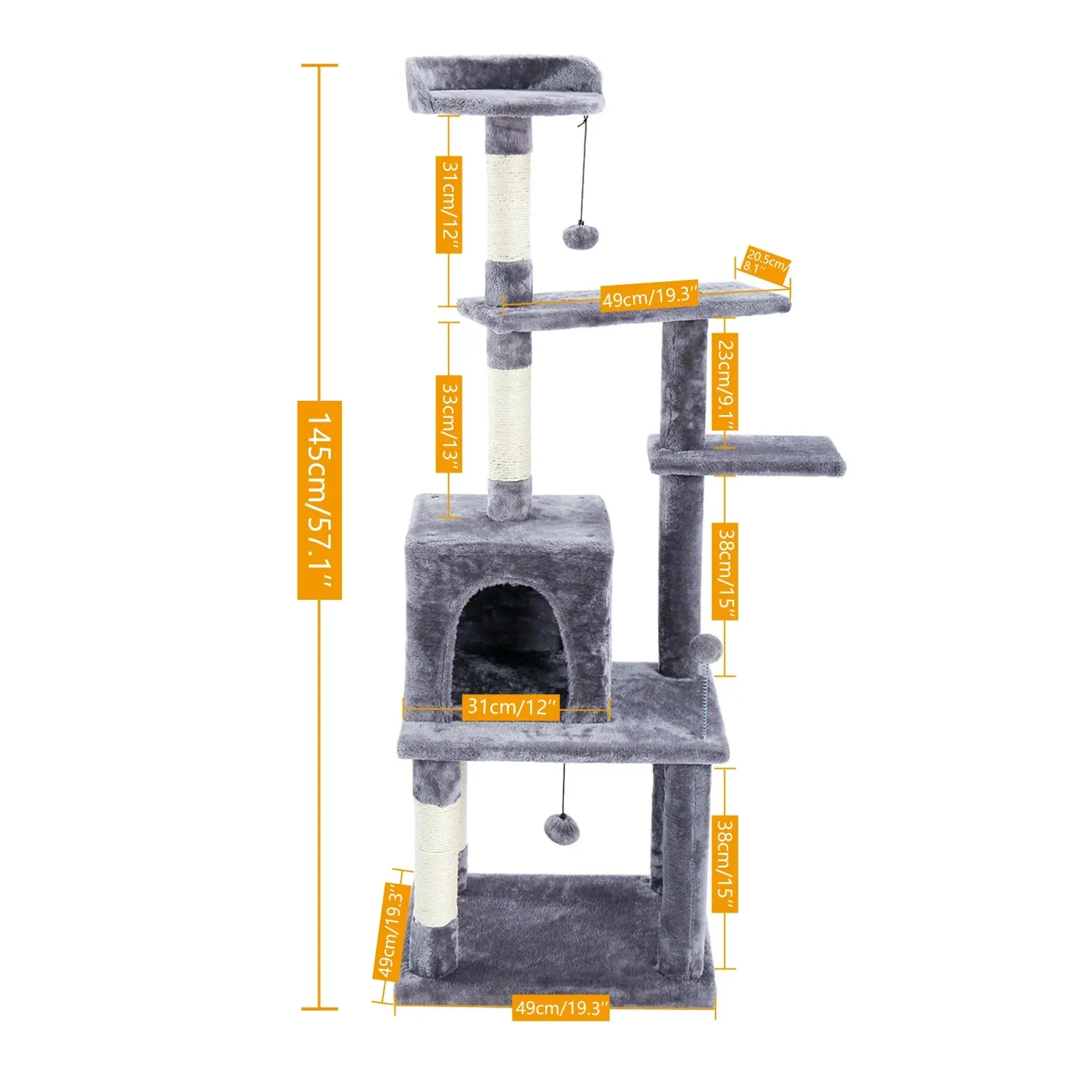 Cat Trees Wood Sturdy with Scratching Posts