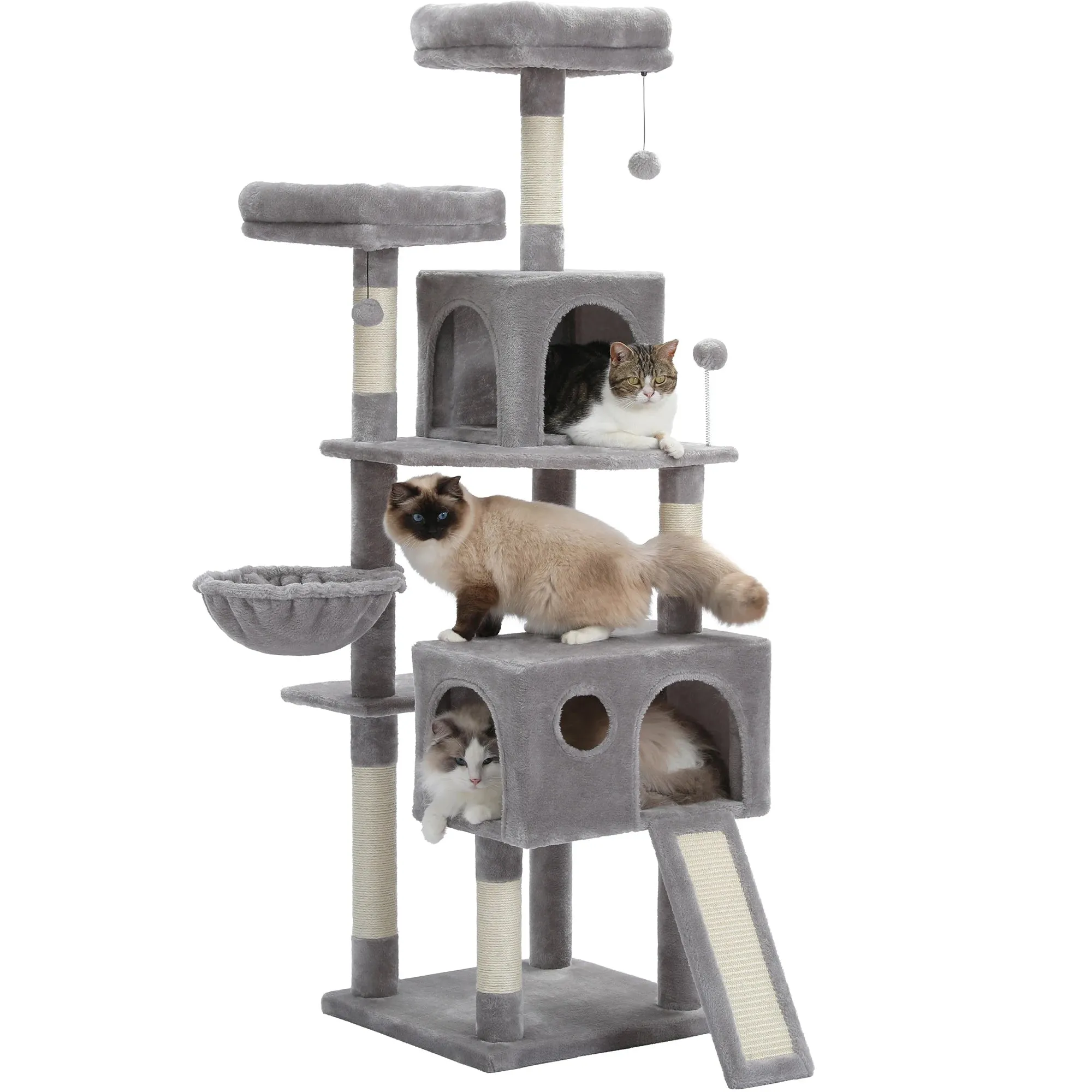 Cat Trees Wood Sturdy with Scratching Posts