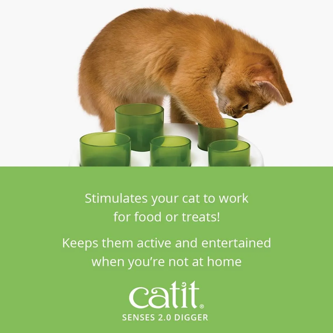 Catit Senses 2.0 Digger Interactive Slow Feeder - Turn Mealtime into Play Time