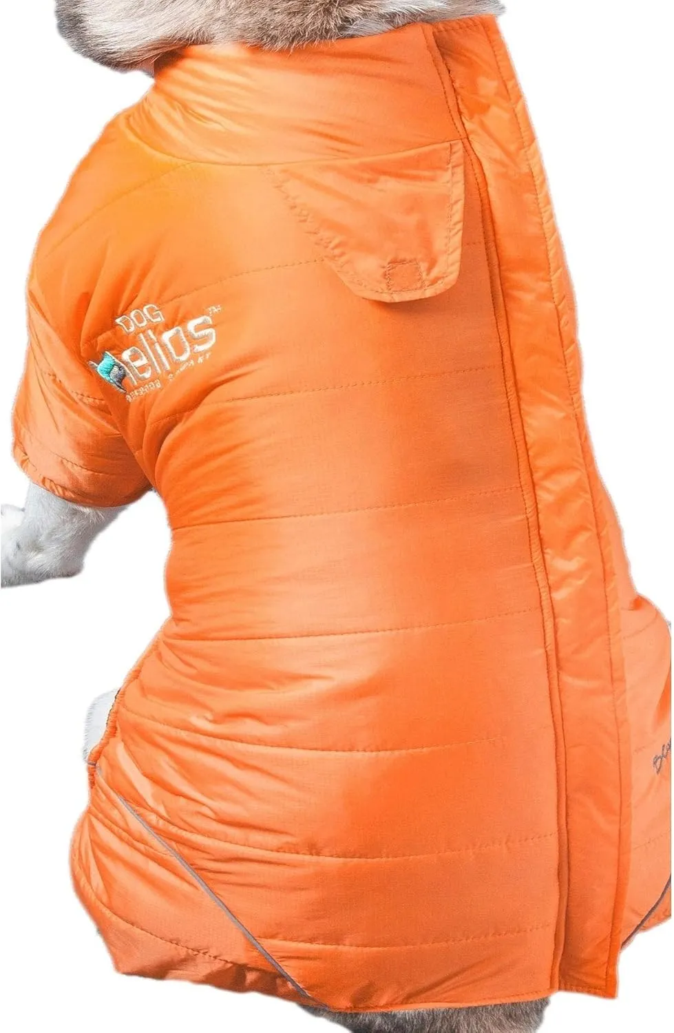 DOGHELIOS 'Thunder-Crackle' Full-Body Bodied Waded-Plush Adjustable and 3M Reflective Pet Dog Jacket Coat w/ Blackshark Technology, Medium, Sporty Orange