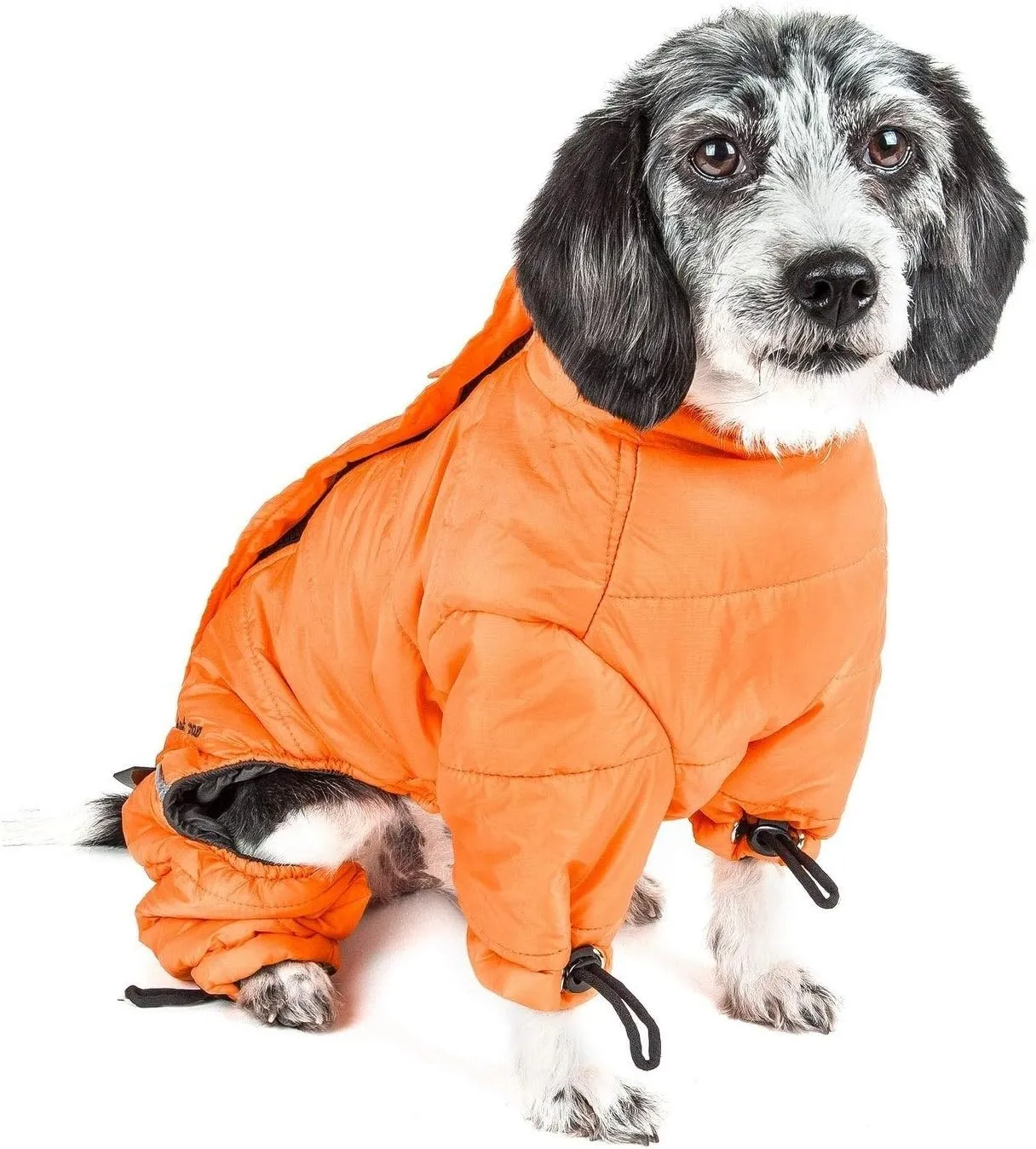 DOGHELIOS 'Thunder-Crackle' Full-Body Bodied Waded-Plush Adjustable and 3M Reflective Pet Dog Jacket Coat w/ Blackshark Technology, Medium, Sporty Orange