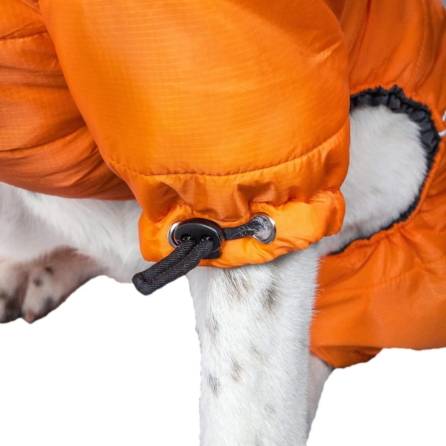 DOGHELIOS 'Thunder-Crackle' Full-Body Bodied Waded-Plush Adjustable and 3M Reflective Pet Dog Jacket Coat w/ Blackshark Technology, Medium, Sporty Orange