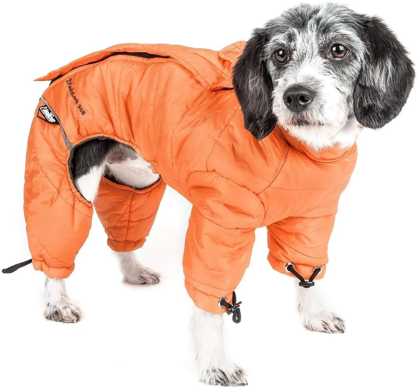 DOGHELIOS 'Thunder-Crackle' Full-Body Bodied Waded-Plush Adjustable and 3M Reflective Pet Dog Jacket Coat w/ Blackshark Technology, Medium, Sporty Orange