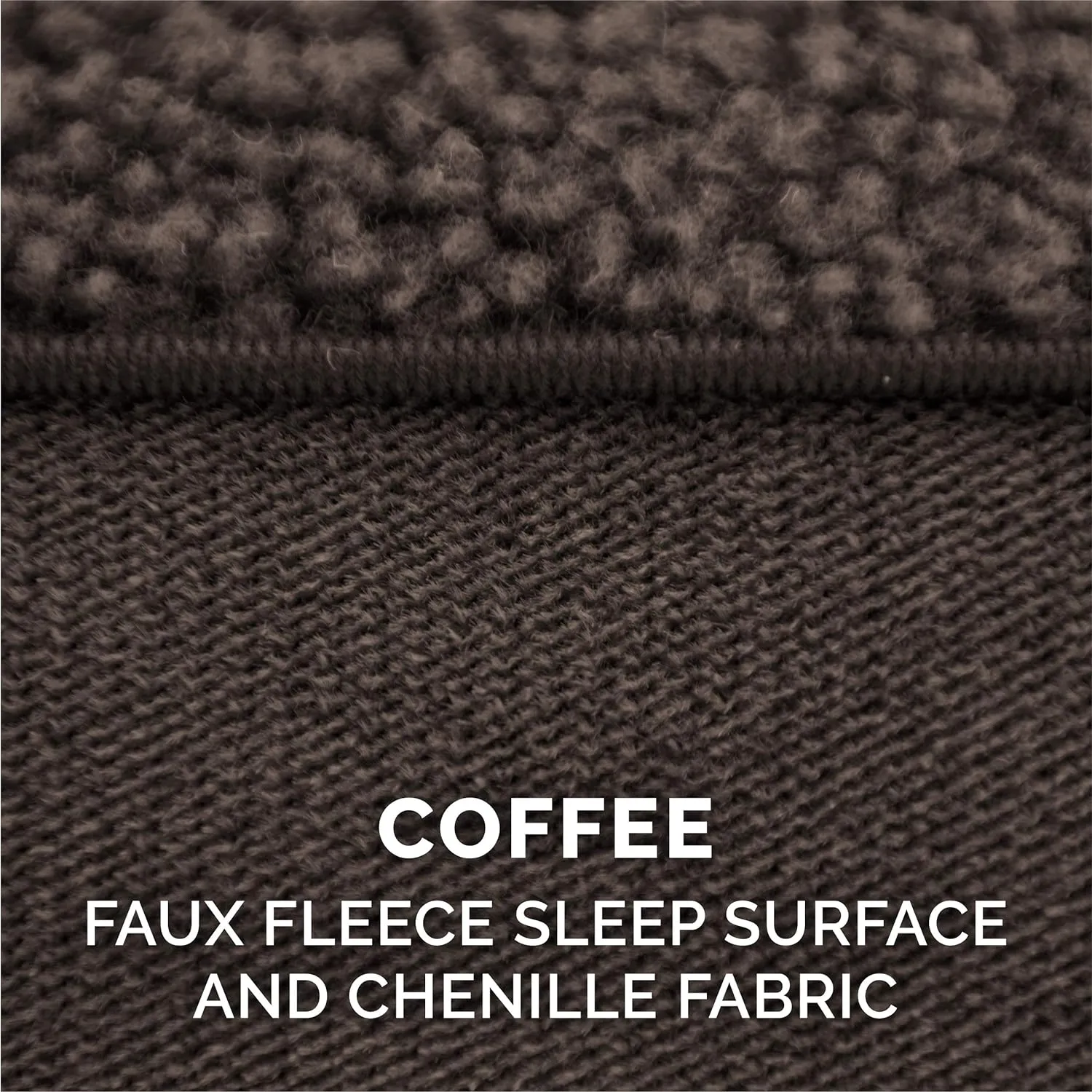 Furhaven Orthopedic Dog Bed for Large Dogs w/ Removable Bolsters & Washable Cover, For Dogs Up to 95 lbs - Sherpa & Chenille Sofa - Coffee, Jumbo/XL