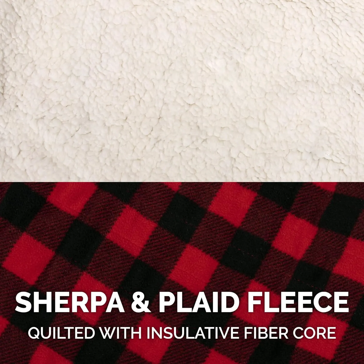 Furhaven Reversible XS Dog Coat, Washable & Insulating w/ Leash Access - Sherpa & Plaid Fleece Flex-Fit Jacket - Cream/Red, Extra Small