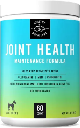 Glucosamine for Dogs - Maintenance Dog Hip & Joint Supplement with Chondroitin, MSM, & Hyaluronic Acid - 60 Soft Joint Health Chews - Made in USA