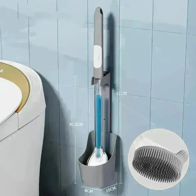Household Sturdy Bristle strong  silicone Toilet brush