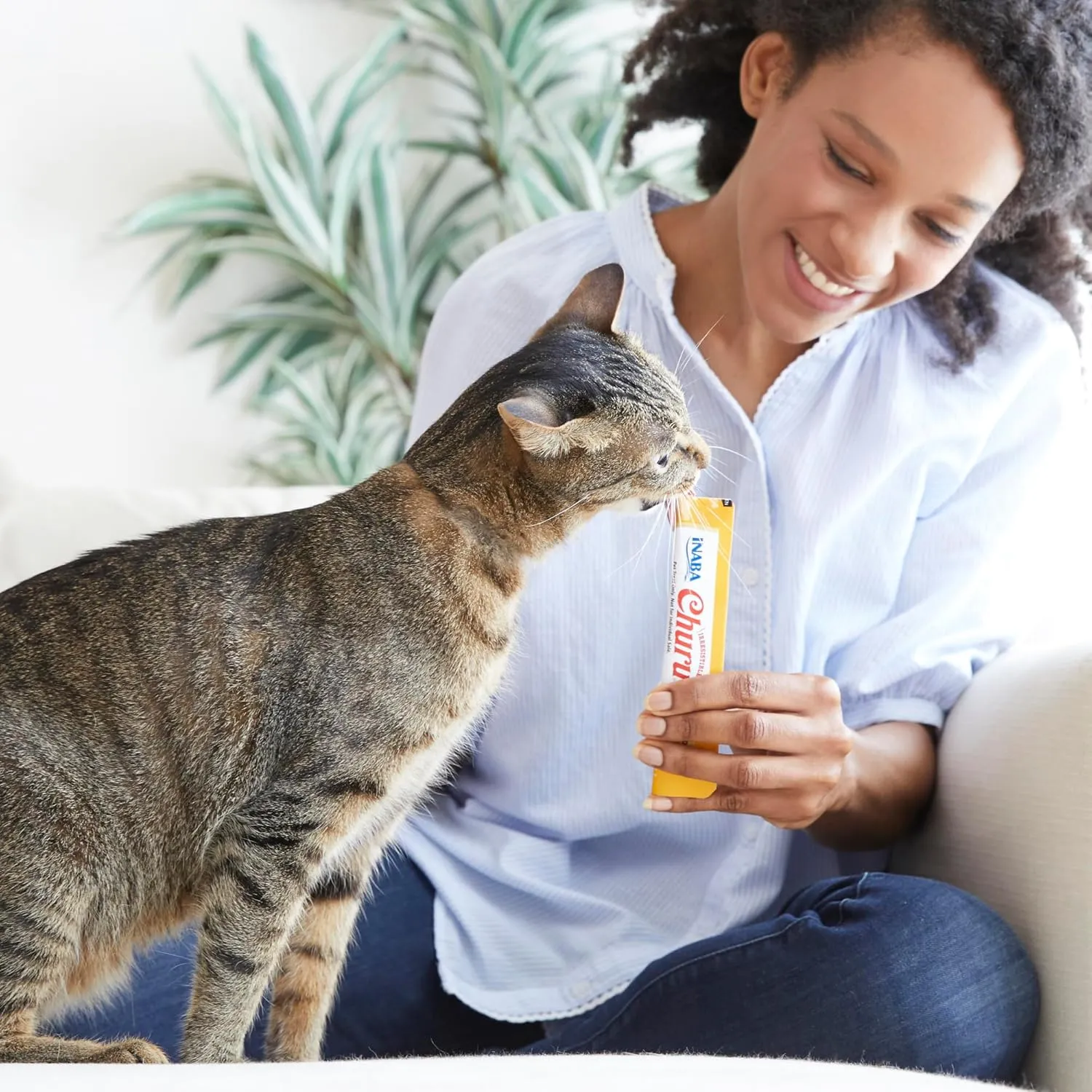 INABA Churu Cat Treats, Lickable, Squeezable Creamy Pure Cat Treat with Green Tea Extract & Taurine, 0.5 Ounces Each Tube, 20 Tubes, Tuna & Seafood Variety Box