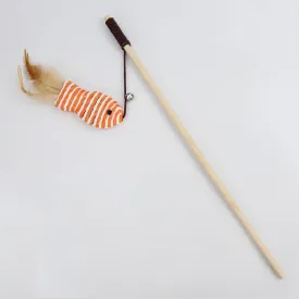 Interactive Cat Wooden Toys, Interactive Cat Teaser Wand String, Charmer for Most Cats and Kittens (Feather Fish)