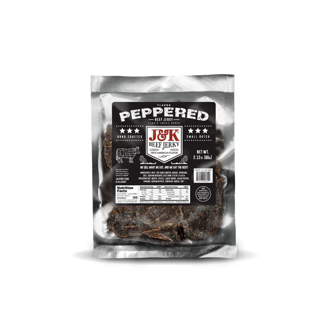 J&K Beef Jerky - Peppered Flavor