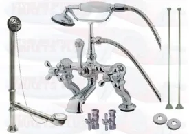 Kingston Brass CCK416T1 Clawfoot Tub Faucet Kit With Drain, Supplies & Stops - Polished Chrome