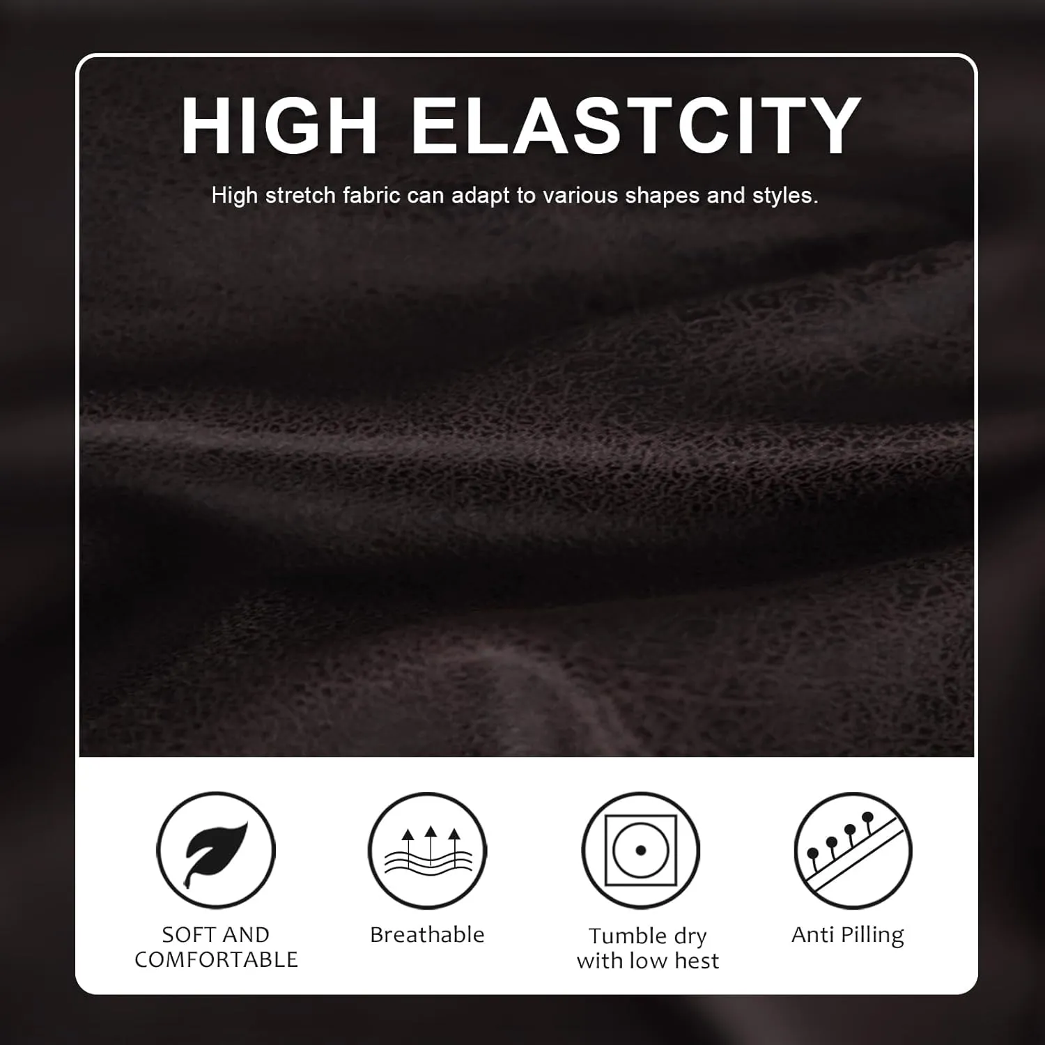 Leather Like Couch Cushion Covers Sofa Slipcovers Sets Couches Furniture Protector Covers for Sectional Armchair Loveseat Stretch Spandex Fabric, Machine Washable (1 Cushion Sofa, Chocolate)