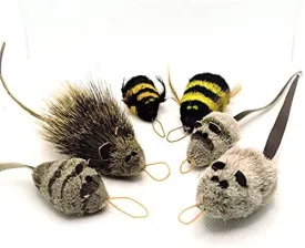 Litterboy Critter Pack Combo Mice-Bee - Cat Mouse Toy Accessory Fits Popular Wand Toys Cats Love!