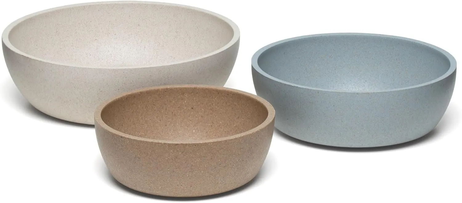 Loving Pets - Dolce Bamboo - Eco-Friendly Pet Bowls & Dishes for Dog, Cats, Puppy Food and Water Bowl -Sustainable and Dishwasher Safe, Made with Real Bamboo (Small, Slate-Grey)
