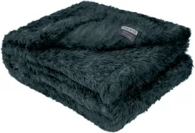 MACEVIA Fluffy Fleece Dog Blankets,Warm Soft Fuzzy Pets Blanket for Puppy,Small,Medium,Large Dogs and Cats,Plush Pet Throws for Bed,Couch,Sofa,Travel (24x29 Inch, Black & Dark Green)