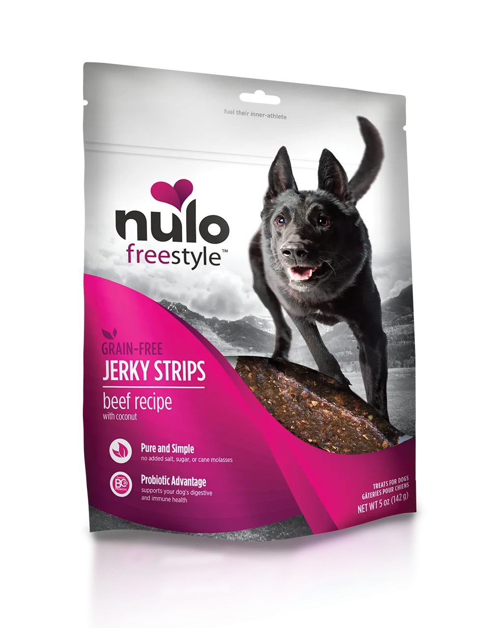 Nulo FreeStyle Dog Jerky Strip Treat Beef with Coconut