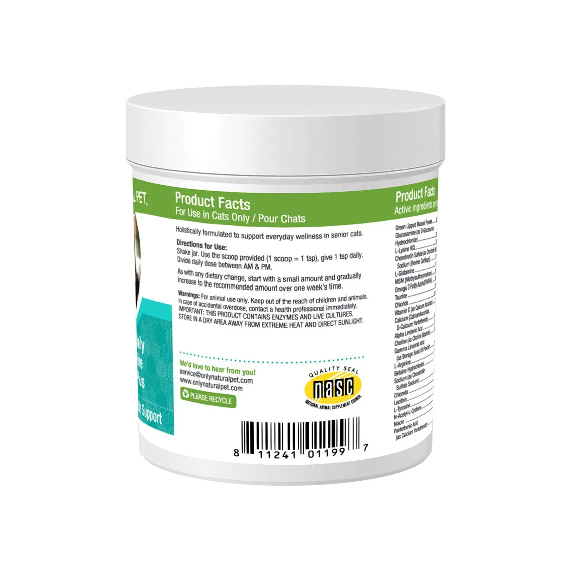 Only Natural Pet Ultimate Daily Senior Feline Vitamin Powder