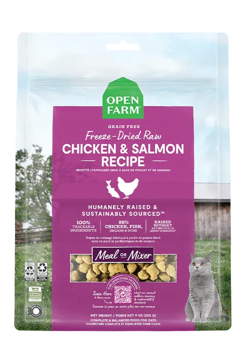 Open Farm Wild-Caught Salmon & Chicken Recipe, Freeze-Dried Raw Cat Food