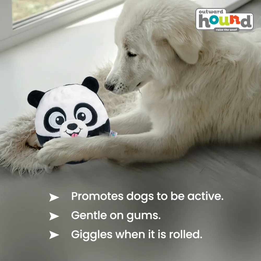 Outward Hound Giggly Gooberz Panda Toy for Dogs (Black/White)