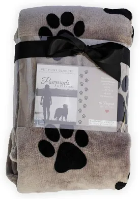 Pawprints Left by You Personalized Pet Memorial Blanket with Heartfelt Sentiment - Comforting Pet Loss/Bereavement Gift