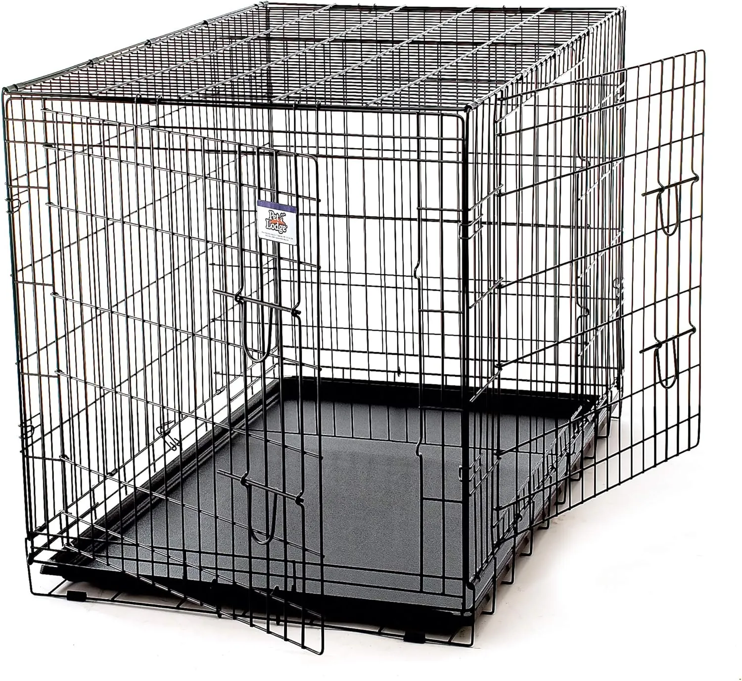 Pet Lodge Wire Dog Crate | Small Pet Carrier | Easy to Clean | Multi-Functional Pet Crate | Double Door Crate | Great for Pets Up to 130lbs | Giant