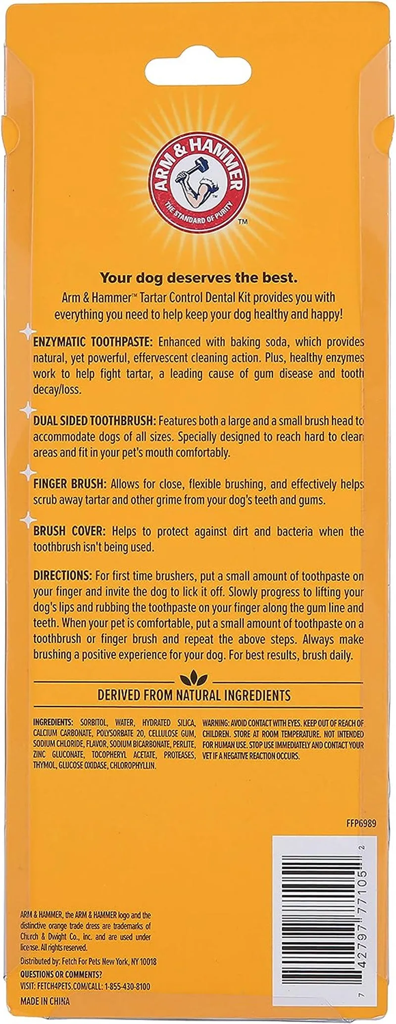 Pets Toothpaste, Toothbrush & Fingerbrush Tartar Control Kit for Dog 3-Piece Kit, Banana Mint Flavor