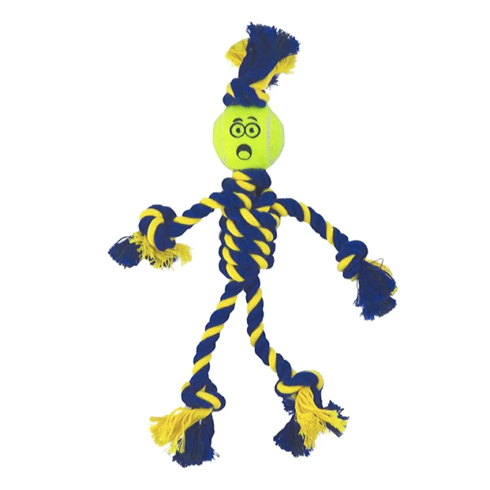 Petsport Braided Rope Rasta Man with Tennis Ball for Dogs