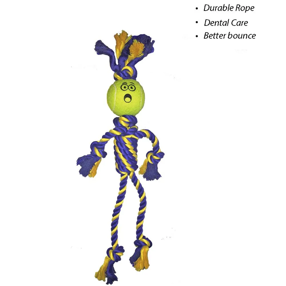 Petsport Braided Rope Rasta Man with Tennis Ball for Dogs