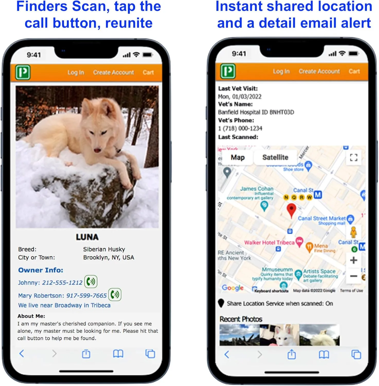 Premium Pet ID Tag for Dogs and Cats: Easy Scan QR Code, Instant Online Pet Profile Access, & Scan Location Alerts(Blue Paw)