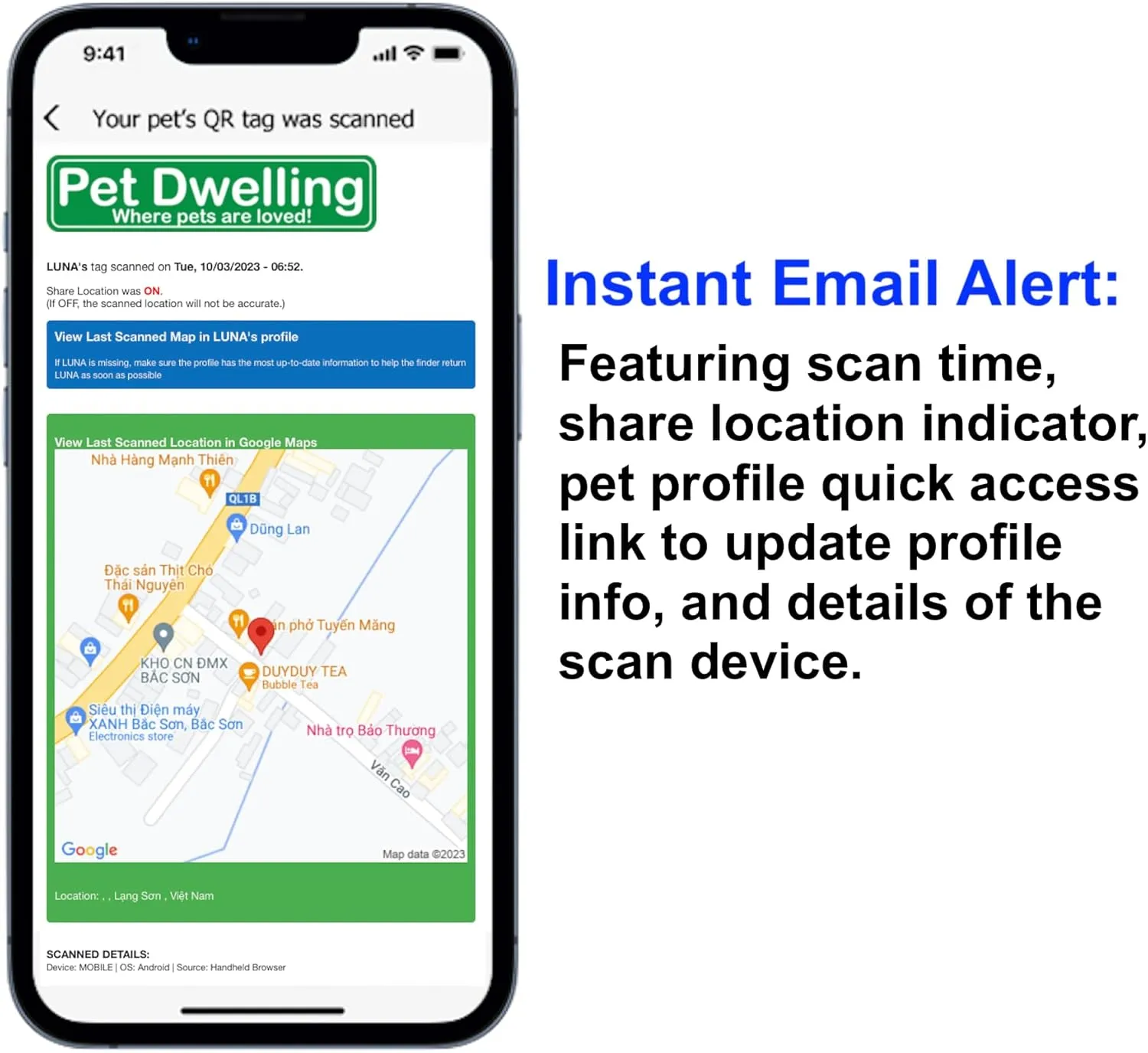 Premium Pet ID Tag for Dogs and Cats: Easy Scan QR Code, Instant Online Pet Profile Access, & Scan Location Alerts(Blue Paw)