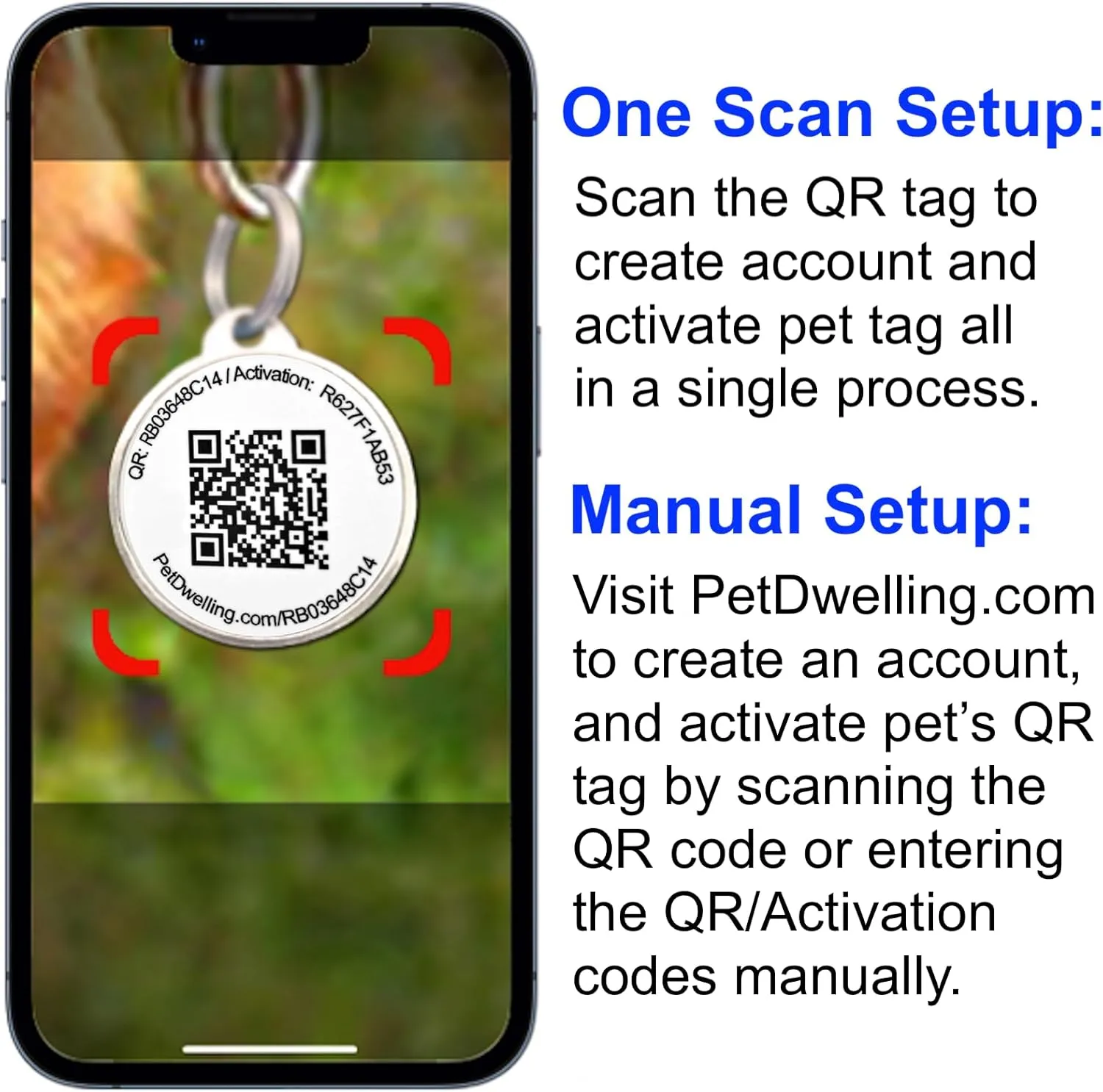 Premium Pet ID Tag for Dogs and Cats: Easy Scan QR Code, Instant Online Pet Profile Access, & Scan Location Alerts(Blue Paw)