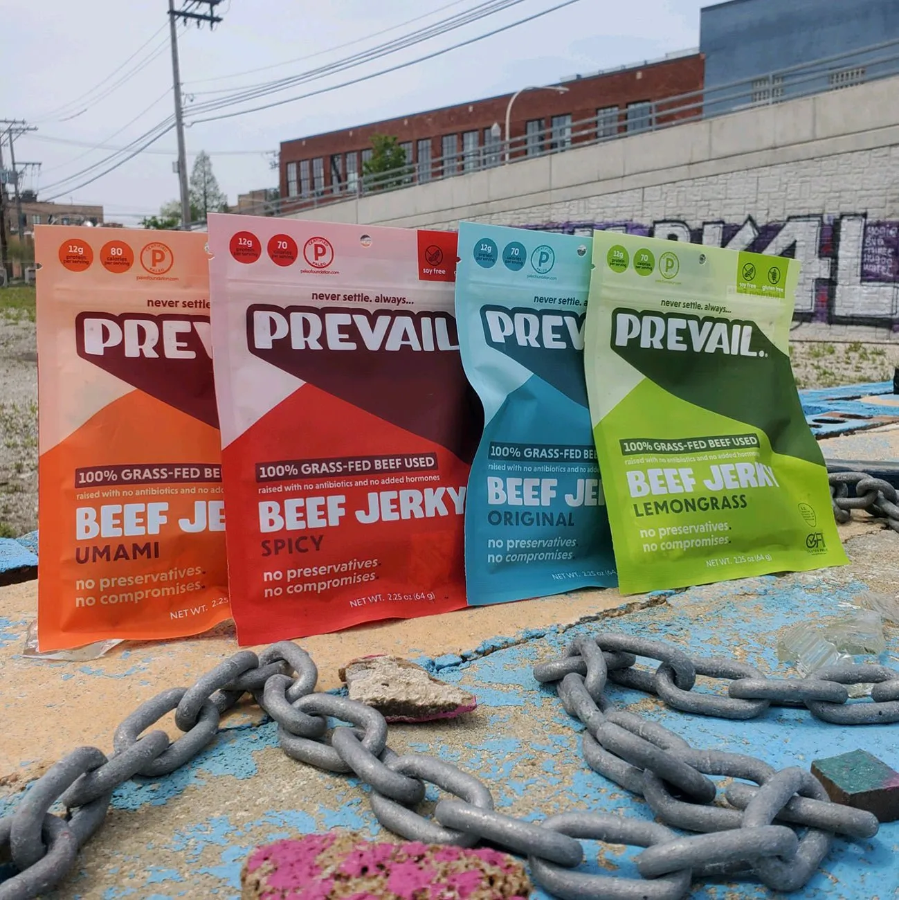 Prevail Jerky Variety Pack - 8 Bags x 2.25 oz