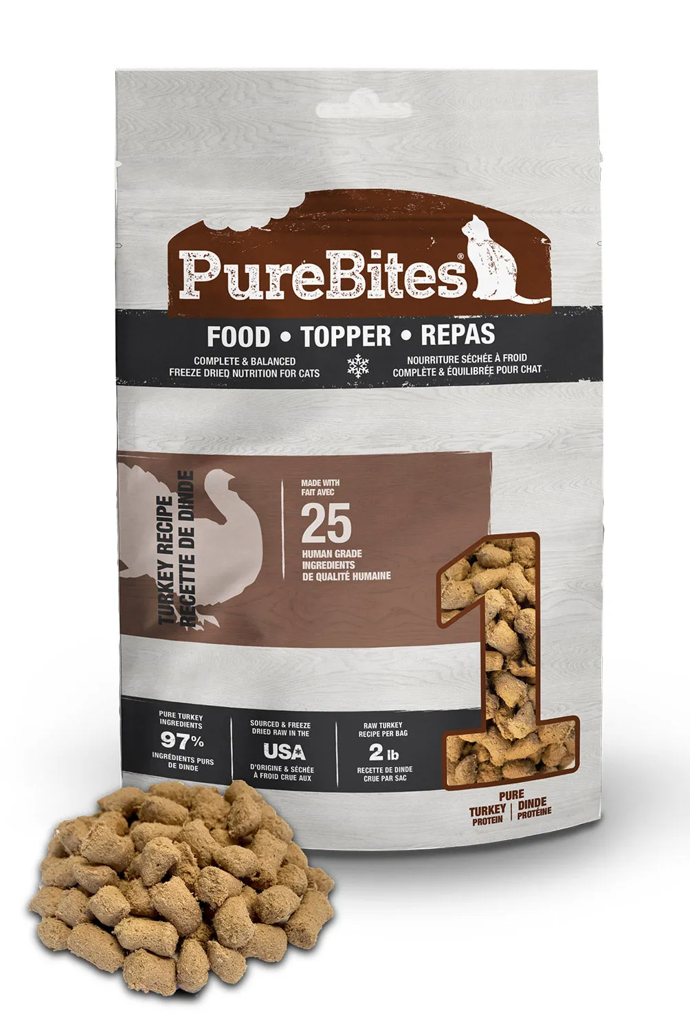 Purebites Freeze Dried Raw Cat Food or Mixer - Turkey
