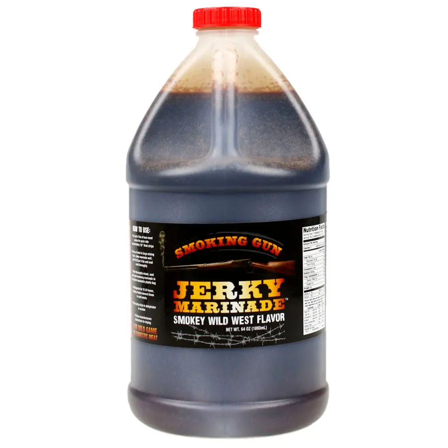 Smoking Gun 1/2 Gallon 64 Oz Jerky Marinade Smokey Wild West Hickory Flavor