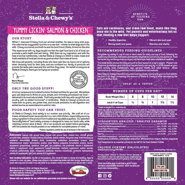 Stella & Chewy's Freeze-Dried Morsels for Cats - Yummy Lickin Salmon and Chicken Recipe, Freeze-Dried Raw Cat Food