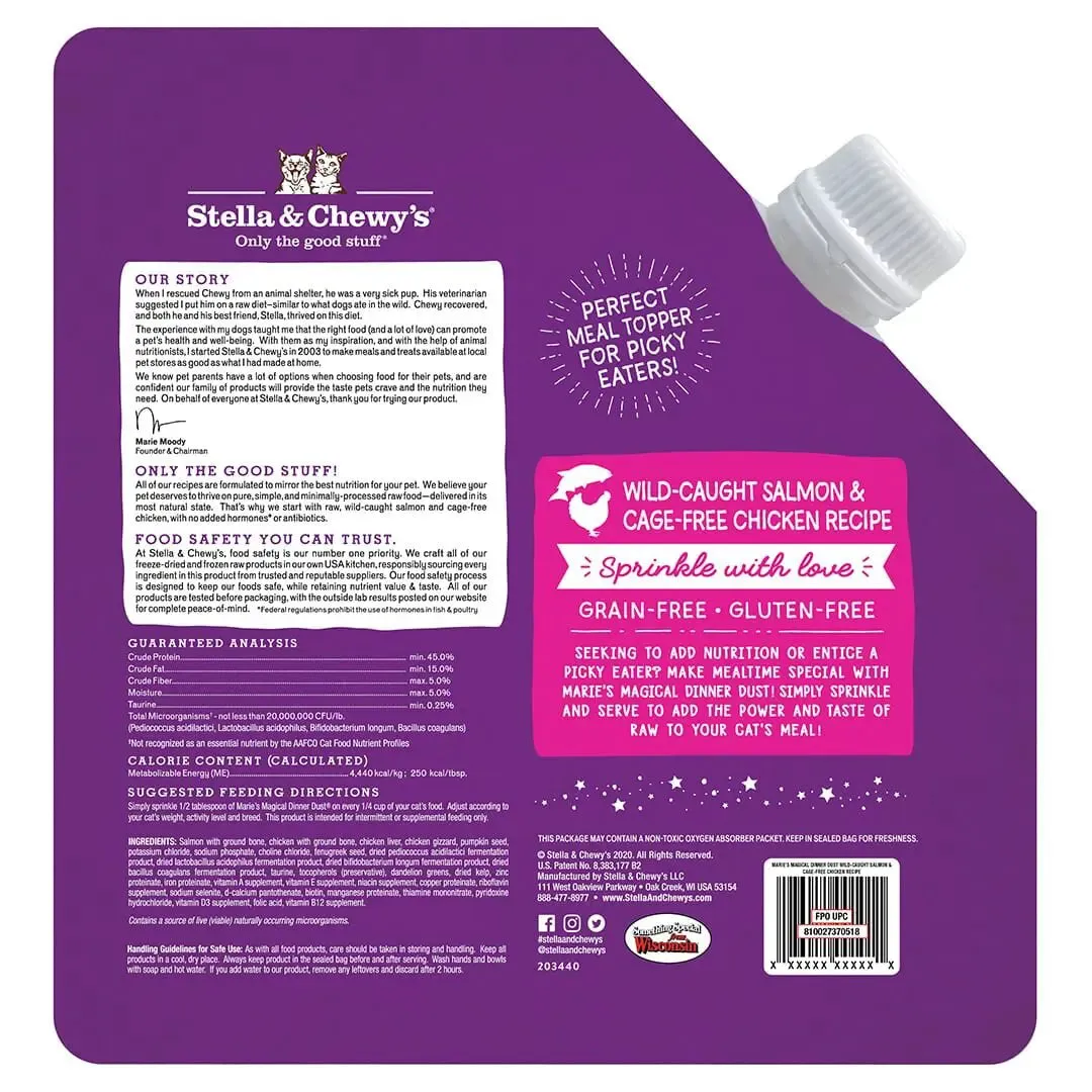 Stella & Chewy's Marie’s Magical Dinner Dust Salmon & Chicken 7-oz, Cat Meal Topper
